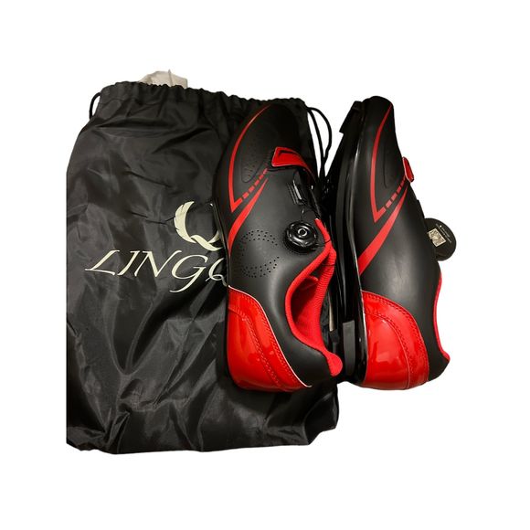 Lingque Cycling Shoes US Mens Womens Size 12 NEW Red Black See Size Chart - Picture 3 of 4